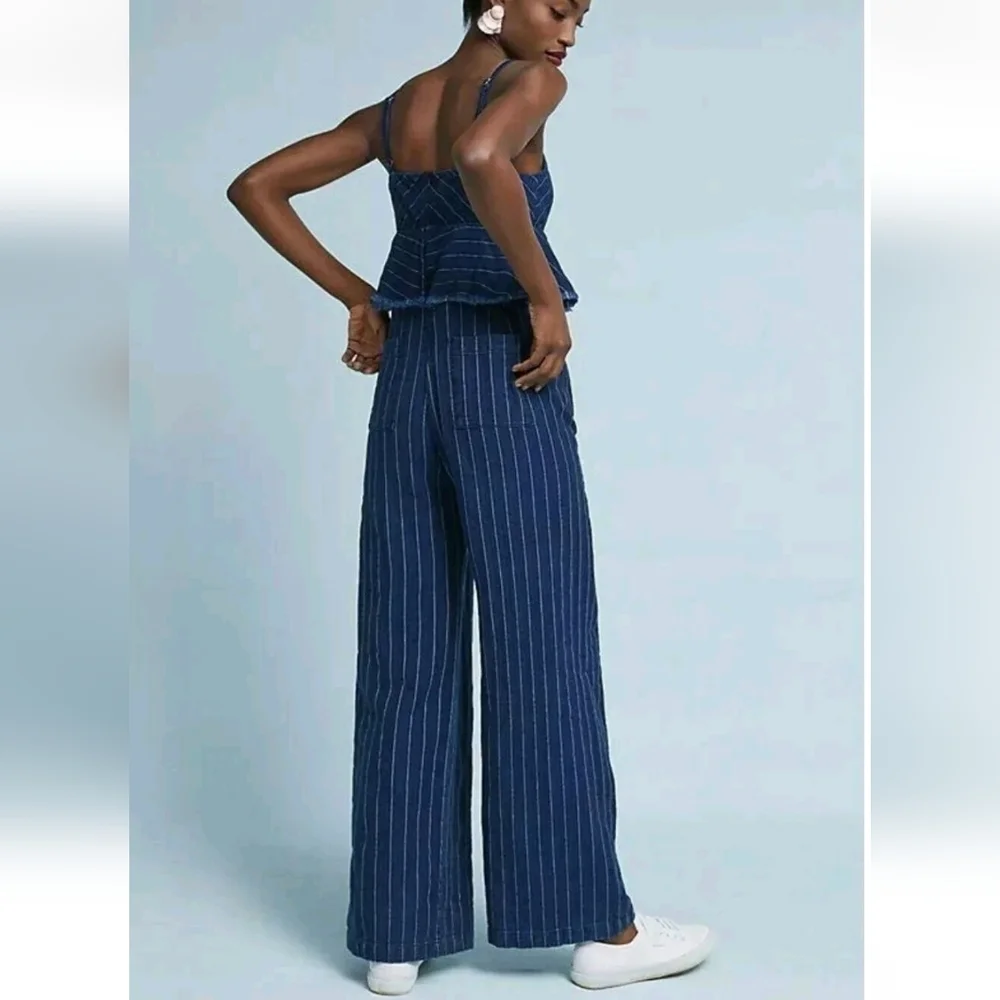 Anthropologie Pinstripe Jumpsuit - Picture 3 of 10